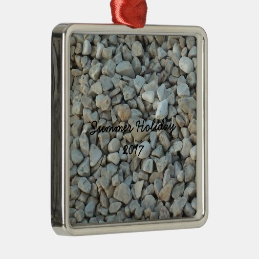 Pebbles on Beach-fotografie Metalen Ornament (Rechts)