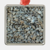 Pebbles on Beach-fotografie Metalen Ornament (Voorkant)