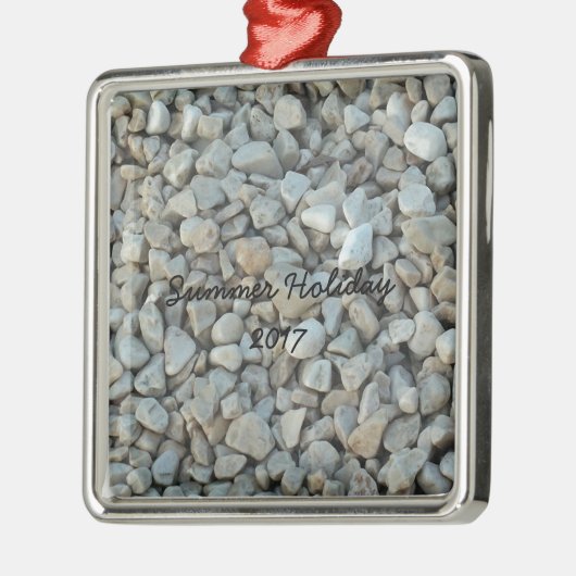 Pebbles on Beach-fotografie Metalen Ornament (Links)
