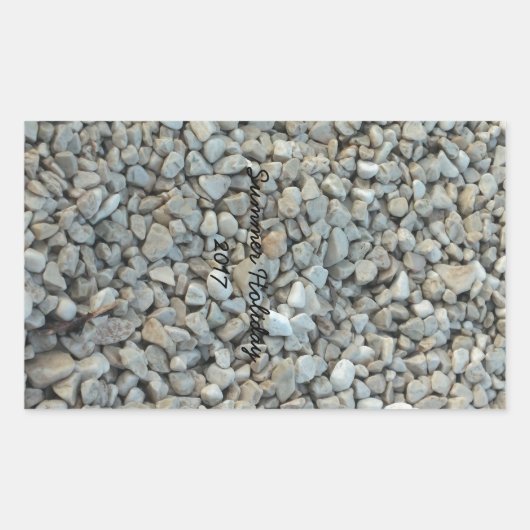 Pebbles on Beach-fotografie Rechthoekige Sticker (Voorkant)