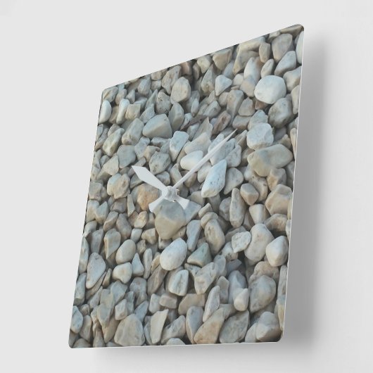 Pebbles on Beach-fotografie Vierkante Klok (Hoek)