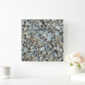 Pebbles on Beach-fotografie Vierkante Klok (Huis)