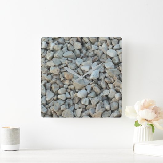Pebbles on Beach-fotografie Vierkante Klok (Huis)