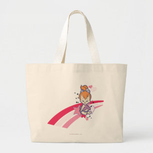 PEBBLES™ op roze regenboog Grote Tote Bag