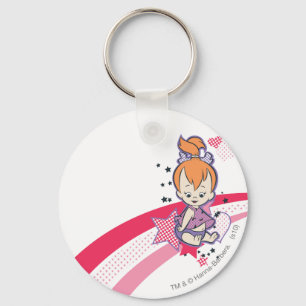 PEBBLES™ op roze regenboog Sleutelhanger