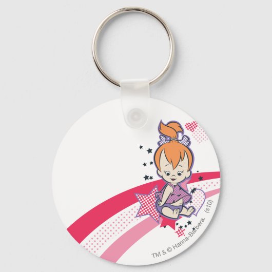 PEBBLES™ op roze regenboog Sleutelhanger (Voorkant)