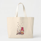 PEBBLES™ Paars hart Grote Tote Bag (Voorkant)