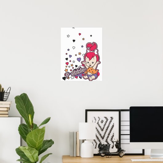 PEBBLES™ Paars hart Poster (Thuiskantoor)