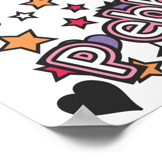 PEBBLES™ Paars hart Poster (Hoek)