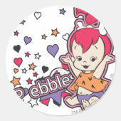 PEBBLES™ Paars hart Ronde Sticker (Voorkant)