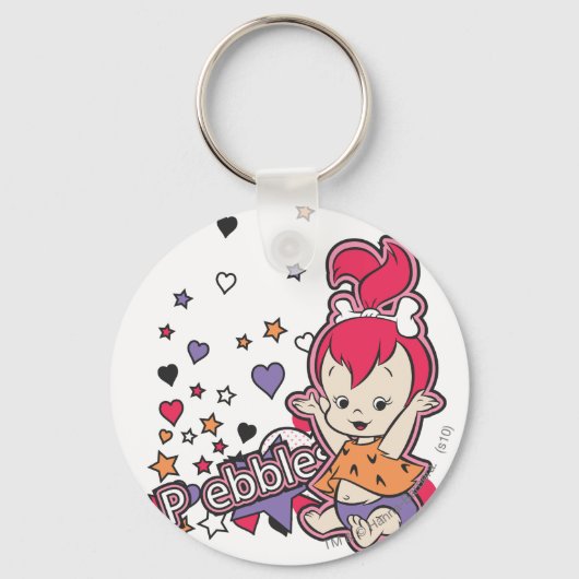 PEBBLES™ Paarse Hart Sleutelhanger (Voorkant)