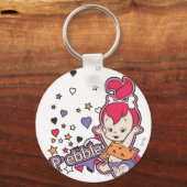 PEBBLES™ Paarse Hart Sleutelhanger (Voorkant)