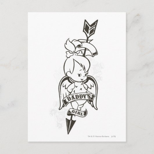 PEBBLES™ Papa's meisje B&W Briefkaart (Voorkant)