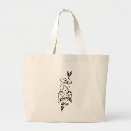 PEBBLES™ Papa's meisje B&W Grote Tote Bag (Voorkant)