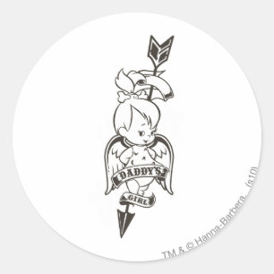 PEBBLES™ Papa's meisje B&W Ronde Sticker