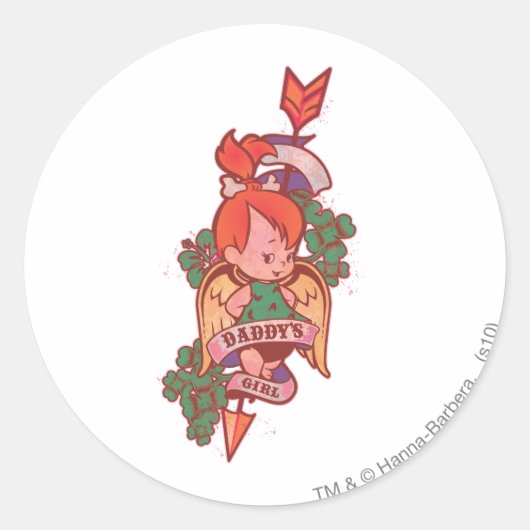 PEBBLES™ Papa's meisje Ronde Sticker (Voorkant)