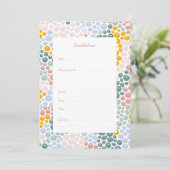 Pebbles platte uitnodigingskaart kaart (Staand voorkant)