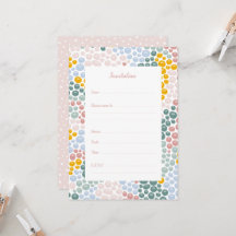 Pebbles platte uitnodigingskaart