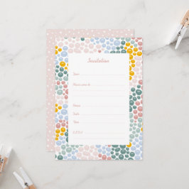 Pebbles platte uitnodigingskaart kaart