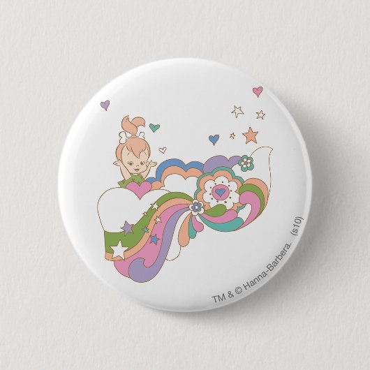 PEBBLES™ Rainbow Cloud Ronde Button 5,7 Cm (Voorkant)