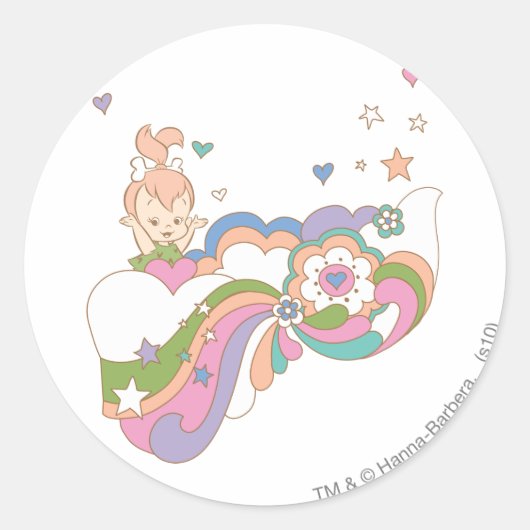 PEBBLES™ Rainbow Cloud Ronde Sticker (Voorkant)