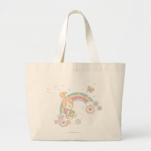 PEBBLES™ Rainbow- en Bloerwolken Grote Tote Bag