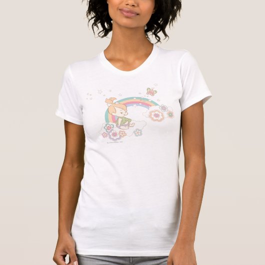 PEBBLES™ Rainbow- en Bloerwolken T-shirt (Voorkant)
