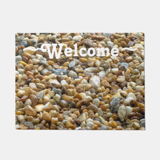 Pebbles River rocks Spiegeland Welcome Doormat Deurmat (Voorkant)