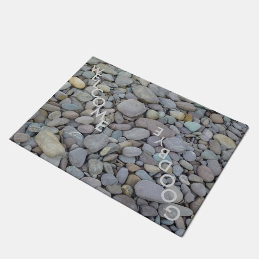 Pebbles Stone Doormat "Welkom Vaarwel" Deurmat (Schuin)