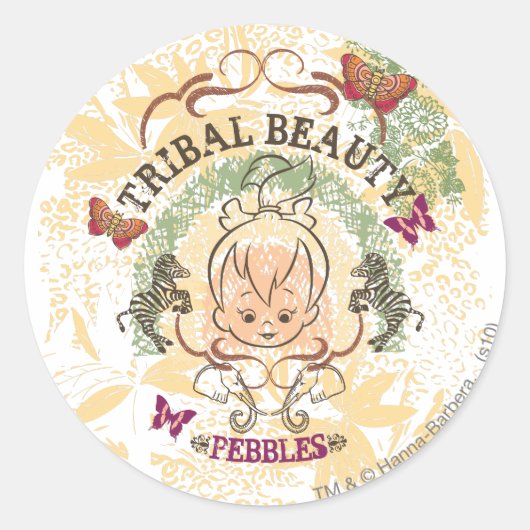 PEBBLES™ Tribale Beauty Ronde Sticker (Voorkant)