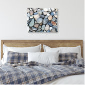 Pebbles Triptych Wall Art Canvas Afdruk (Insitu (Slaapkamer))