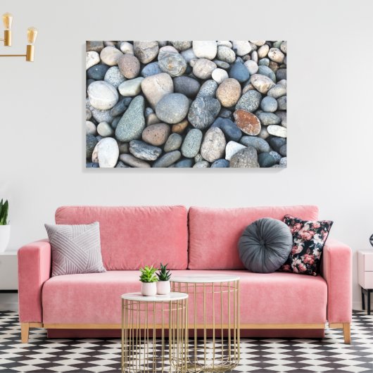 Pebbles Triptych Wall Art Canvas Afdruk (Insitu (Woonkamer))