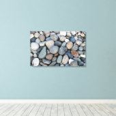 Pebbles Triptych Wall Art Canvas Afdruk (Insitu (Houten vloer))