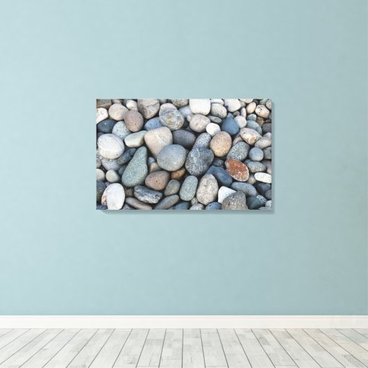 Pebbles Triptych Wall Art Canvas Afdruk (Insitu (Houten vloer))