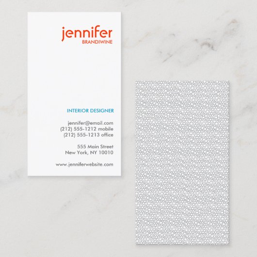 PEBBLES TYPOGRAFISCH VISITEKAARTJE (Voorkant / Achterkant)