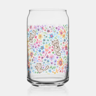 Pebble's Whimsical Garden Grijze Kat & Helder Bloe Blikvorm Glas