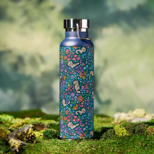 Pebble's Whimsical Garden Grijze Kat & Helder Bloe Waterfles