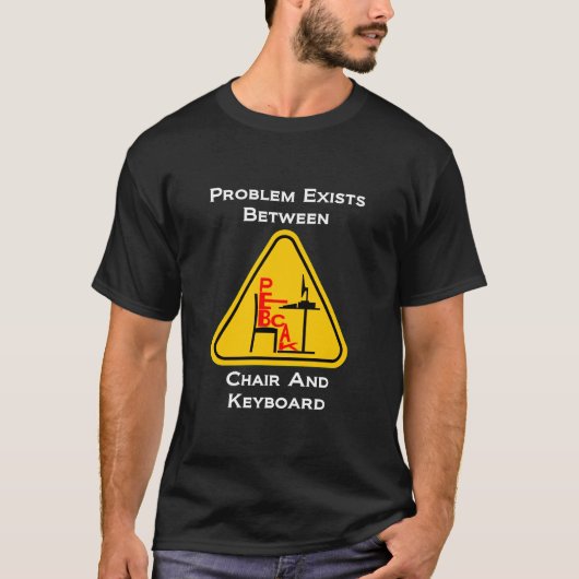 PEBCAK-pictogram - donker T-shirt (Voorkant)