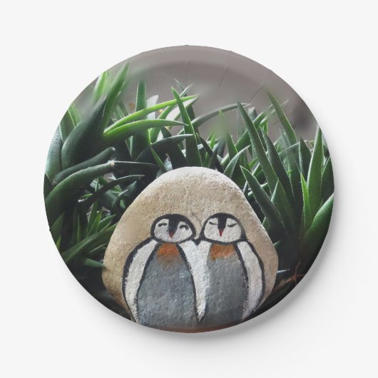 Pebguins Stone Plant Photo Paper Bord 7 in (Voorkant)