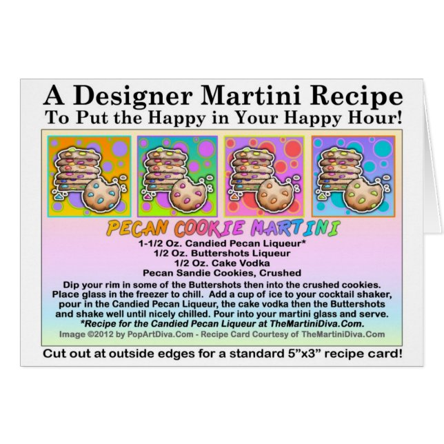 Pecan Cookie Martini Recept Wenskaart (Voorkant Horizontaal)