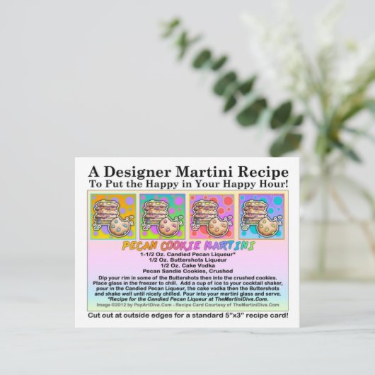 Pecan Cookie Martini Recipe Briefkaart (Staand voorkant)