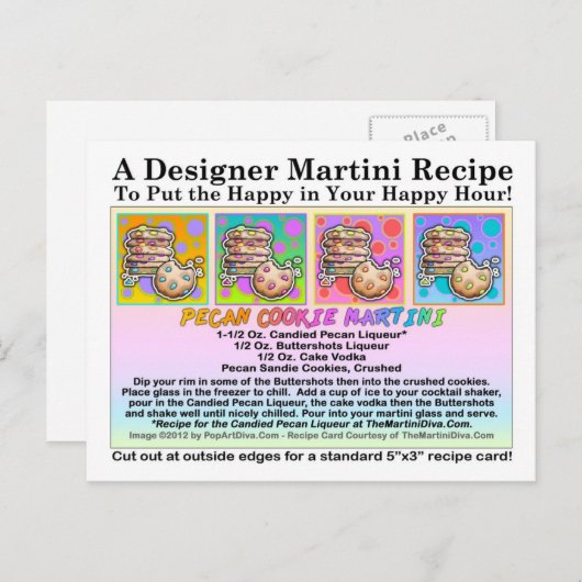 Pecan Cookie Martini Recipe Briefkaart (Voorkant / Achterkant)