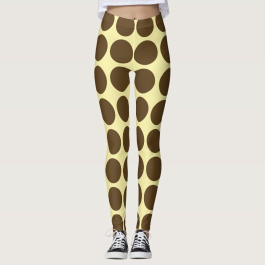 Pecan Cream Neutrale Stippen Leggings (Voorkant)