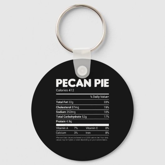 Pecan E Nutrition Facts Tee Family Matching Christ Sleutelhanger (Voorkant)