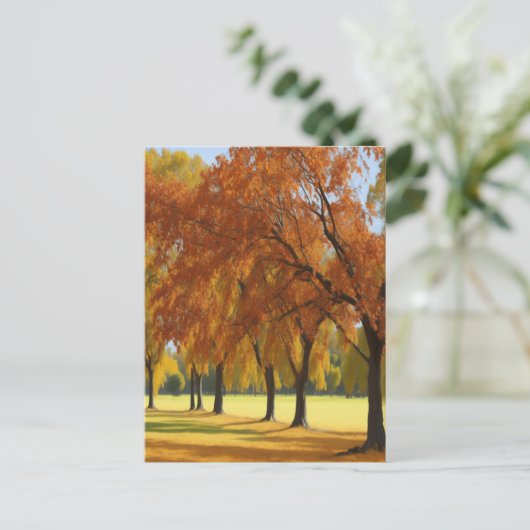 Pecan Grove Edge  herfsten Wend tijdloze kunst Briefkaart (Staand voorkant)