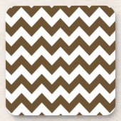 Pecan Neutral Chevron Bier Onderzetter (Voorkant)