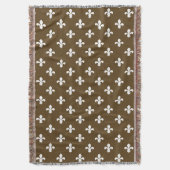 Pecan Neutral Fleur de Lys Deken (Voorkant Verticaal)
