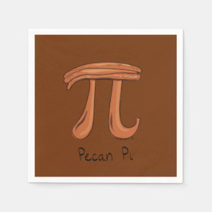 Pecan Pi Cute Wiskunde Pi Day Party Napkins Servet