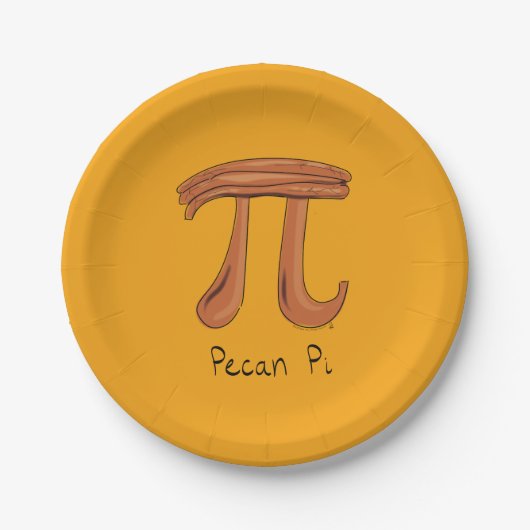 Pecan Pi Symbool Cute Wiskunde Teacher Gift Papieren Bordje (Voorkant)