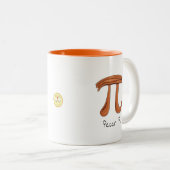 Pecan Pi Symbool Cute Wiskunde Teacher Gift Tweekleurige Koffiemok (Voorkant rechts)